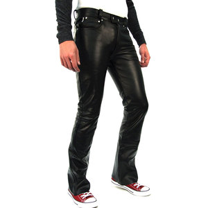 High Quality Latest Design <b>Men's</b> <b>Leather</b> <b>Pants</b> with Straight Mid Waist Custom Logo & Colors Wholesale Supply - Product Image 1