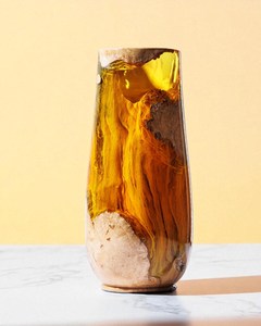 Vase à fleurs de table Art Déco en bois et résine, fait main, brillant, pour décoration intérieure - FASHION CRAFT - Product Image 5