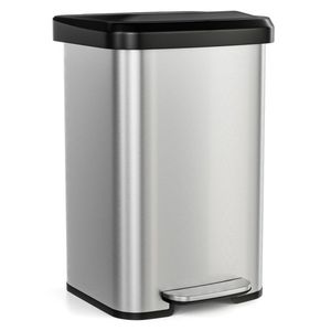 13.2 Gallon Step Trash Can with Soft Close <b>Lid</b> and Deodorizer Compartment for Home or Office Waste <b>Bins</b> - Product Image 1