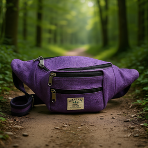 Mochila de Viaje Morada 100% Cáñamo con Elegante Material de Cáñamo - Product Image 3