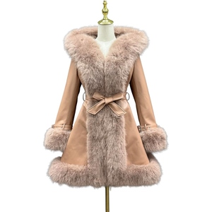 Abrigo Largo de Piel Sintética Premium para Mujer, con Cinturón, Abrigo de Invierno, Ropa Exterior Elegante y de Lujo, Fabricante Mayorista OEM Personalizado - Product Image 1
