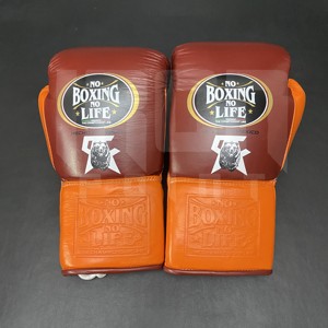 No Boxing No Life Guantes de Boxeo Profesionales de Cuero Vacuno de Primera Calidad con Cordones, Protección Completa para los Dedos, Acolchado Grueso de 4 Capas, para Kick Boxing - Product Image 3