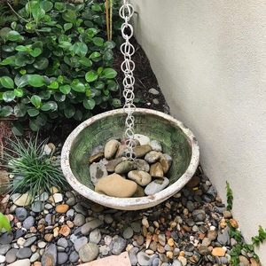 Cadena de Lluvia Clásica Moderna de Cobre Plateado con Bolas Redondas, Recubrimiento en Polvo, Tema Natural, Decoración para Drenaje de Aleros Exteriores - Product Image 6