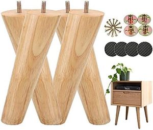 Chaise de bureau et de salle à manger contemporaine en bois massif, personnalisable, non finie, avec base réglable et pieds de table - Product Image 5