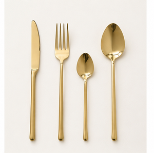 Juego de Cubiertos de Oro de la Mejor Calidad, Cubiertos de Acero Inoxidable Chapados en Oro para Bodas y Hoteles, Vajilla de Alta Calidad al por Mayor - Product Image 5