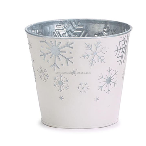 Maceta de Navidad de Metal de alta calidad personalizable, maceta decorativa para decoración interior o exterior en tamaño y color personalizables - Product Image 1