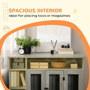 Cuccia per Cani da 47 Pollici Grigia con Spazio di Stoccaggio per Cani di Taglia Grande e Media, Cucce e Mobili per Animali Domestici - Product Image 5