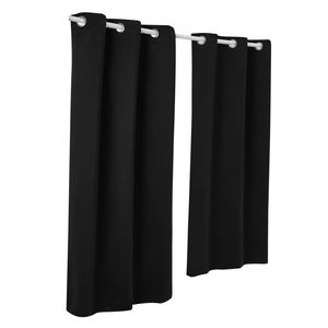 Tende Oscuranti di Qualità Alberghiera 63" x 2 Pannelli 42" Larghezza, Isolamento Termico, Blocco Luce, con Occhielli, Nere - Product Image 1