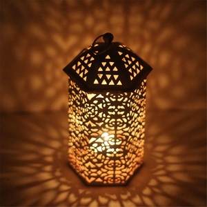 Brass Rectangular <b>Lantern</b> Candle Holder Durable Home Decoration Wedding Use - Product Image 3