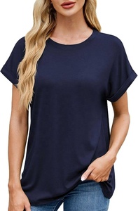 Camiseta de Mujer con Lavado Ácido, Estilo Casual Moderno, Tela Ligera, Ajuste Cómodo, Atuendo Urbano de Verano a la Moda, Alta Calidad - Product Image 2