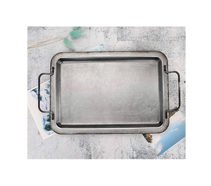 Plateau rond en métal argenté pour couverts, spécial Ramadan, plateau de présentation pour dîner et dattes, idéal pour restaurant, hôtel, maison - Product Image 3