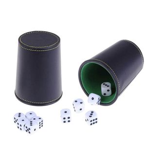 Black Handmade Molded Classic <b>Dice</b> Cup with Pu Leather and Green Velvet Custom Design - Product Image 3