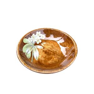 Tazón Profundo de Madera Esmaltada Ecológico |   Tazón de Ensalada de Madera Estampada de Lujo al por Mayor, Vajilla Sostenible, Tazón para Servir Frutas - Product Image 3