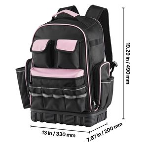 Mochila Portaherramientas Resistente de 56 Bolsillos con Base Moldeada y Compartimento para Portátil, Organizador de Almacenamiento para Electricistas - Product Image 6