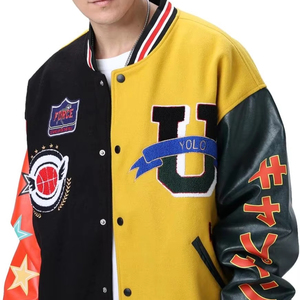 Industry Trending OEM <b>Men's</b> Vintage Autumn Custom Embroidered Logo Wool Baseball Bomber Varsity <b>Jacket</b> Eco-Friendly Breathable - Product Image 1
