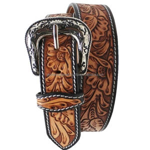 Western Leather Tooling <b>Belt</b> for Men and <b>Women</b> Hand Carved Leaf Embossed Custom Made Tooled Leather <b>Belt</b> for Unisex - Product Image 2