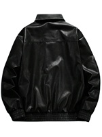 Blouson en cuir véritable respirant pour homme, style motard, col montant, tendance, pour l'hiver, en cuir de vachette, style urbain