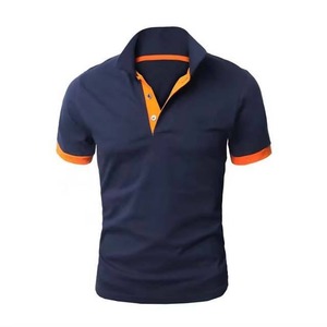 เสื้อโปโลชายผ้าฝ้ายระบายอากาศดี ขายดีที่สุด แขนสั้น คอปกสีตัดกัน สไตล์ไฮสตรีทสำหรับฤดูร้อน - Product Image 1