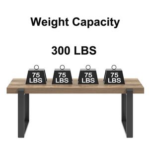 <b>Rustic</b> Rectangular <b>Coffee</b> <b>Table</b> with Industrial Metal Frame, Wood Top Center <b>Table</b> for Living Room, Apartment, Hotel Furniture - Product Image 2