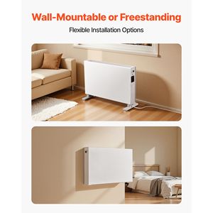Riscaldatore Elettrico a Pannello da 1500W con Telecomando Touch, 3 Modalità, Timer 24H, Montaggio a Parete o su Supporto, Riscaldatore a Convezione a Infrarossi Lontani - Product Image 6