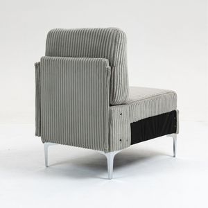Poltrona Modulare Senza Braccioli in Velluto a Coste, Divano Sezionale con Cuscino, Sedia Singola per Soggiorno - Product Image 5