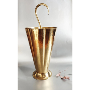 Porte-parapluie en laiton de qualité supérieure, finition martelée moderne, en forme de parapluie, décoration d'entrée, support pour bâtons et cannes, en promotion - Product Image 1