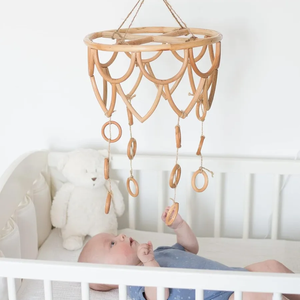 Décoration murale suspendue pour chambre d'enfant en rotin écologique fait main, design ferme, forme papillon, pour nouveau-né, vente en gros Vietnam - Product Image 3