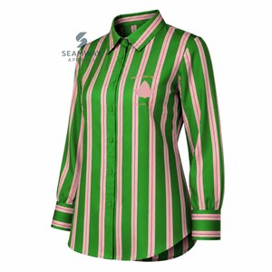 Alfa |   Kapa |   Camisa de Vestir Formal con Botones para Mujer de Alpha Sorority, Manga Larga, Cuello Clásico, Estilo Business Casual - Product Image 2