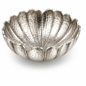 Stylish Hammered <b>Metal</b> <b>Bowl</b> Wave Edge Decorative Silver <b>Bowl</b> Wholesale Aluminium Serving <b>Bowl</b> For Wedding Tabletop Centerpiece - Product Image 3