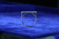 Bague ajustable en argent massif 925 avec diamant de laboratoire certifié IGI, incrustation géométrique moderne, unisexe, pour usage quotidien, cadeau