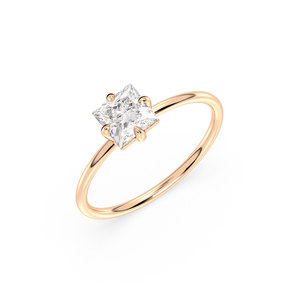 Bagues en argent sterling 925 certifiées GRA, taille princesse, 0,9 carat, moissanite, pour femmes, bijoux fins, prix raisonnable REYES - Product Image 1