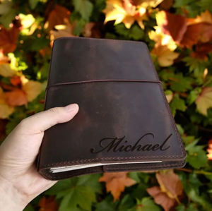 Personalized Leather <b>Journal</b> Hardcover Notebook Gift for Men Women name Engraved Dark Brown <b>Travel</b> Diary Sketchbook - Product Image 2