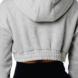 Nueva Sudadera Corta con Capucha para Mujer GYM ACTIVE, Color Gris, Manga Larga, Logotipo Estampado en la Parte Delantera, Tejido de Lona de Secado Rápido - Product Image 6