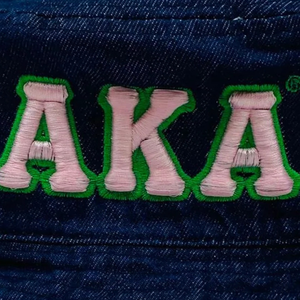 AKA Dark Denim Pink Letter Bucket <b>Hat</b> Embroidered Baseball Cap Adjustable Cotton Headwear Casual Fashion Streetwear <b>Hat</b> <b>for</b> <b>Men</b> - Product Image 6