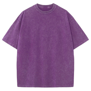 T-shirt vintage délavé à l'acide, streetwear, effet vieilli, en coton épais, avec logo, épaules tombantes, coupe oversize, logo personnalisé - Product Image 5