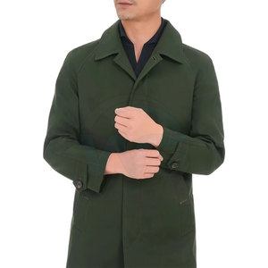 Manteau Trench Classique Style Business Écologique Coupe-Vent pour Homme, Col Rabattu Long, Bordure en Fourrure, Séchage Rapide, Respirant, Élégant - Product Image 2