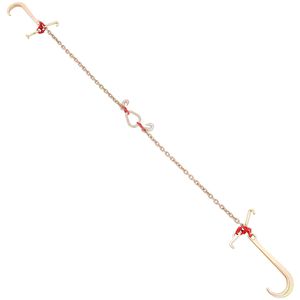 Catena di traino G80 zincata certificata DOT 5/16FT X 3FT con ganci a cluster RTJ e catena a V con limite di carico di esercizio di 9620 libbre - Product Image 4