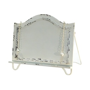 Classic Look White Finished Cooking Book Holder Stand Decorative Recipe Book Holder With Hanging Paper <b>Weighted</b> White <b>Ball</b> - Product Image 1