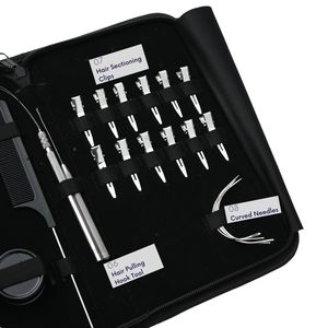 Kit d'installation d'extensions capillaires de haute qualité avec outil de sertissage à perles, ciseaux de précision et peigne à queue pour le coiffage - Product Image 4