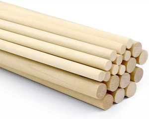แท่งไม้บาสวูดทรงกลมขัดเงาธรรมชาติ สำหรับงาน DIY ตกแต่งแบบตั้งพื้น - Product Image 1