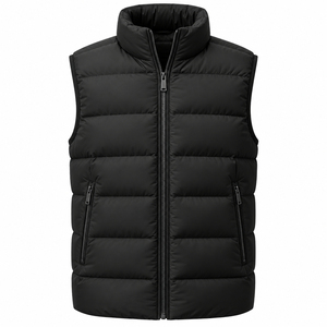 Chaleco Deportivo de Invierno para Hombre, Informal, Relleno de Poliéster, Transpirable, de Secado Rápido, con Cuello Alto, Cálido, para Exteriores, Sin Mangas, Personalizado OEM - Product Image 2