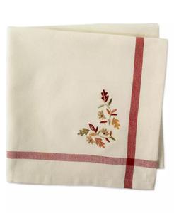 Angolo ricamato foglie d'autunno con tovagliolo di bordo, Set di 6 | Importazioni di Design - Product Image 3