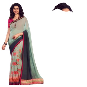 Meilleur Prix – Saree Traditionnel Rose en Fausse Fourrure Imprimée Numérique de Haute Qualité pour Femme, avec Blouse Non Cousue, Lavable, Style Ethnique Moderne pour Soirée - Product Image 1