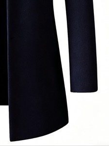 <b>Men's</b> Single Breasted Wool/Polyester Trench <b>Overcoat</b> Notched Lapel Long Regular Fit <b>Black</b> Reversible Anti-Wrinkle Eco-Friendly - Product Image 5