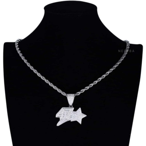 Colgante de Diamante Moissanite Iced 47 Star - Colgante de Moissanite en Plata de Ley 925 Hecho a Mano Personalizado VVS - Product Image 4