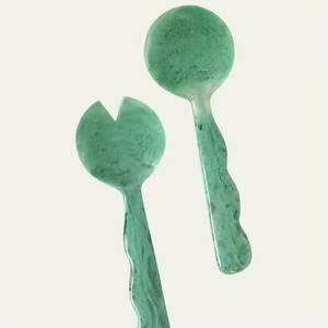 Cuchara y Tenedor de Servir Multiusos Clásicos, Ecológicos, Reutilizables, de Resina Hecha a Mano, de Lujo, TCE, Cubertería Decorativa Premium - Product Image 1