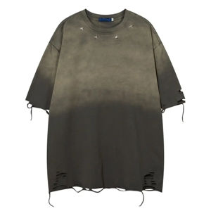 T-shirts Homme OEM 2026 Élégants Effet Vieilli avec Détails Brodés – Confortables et Décontractés en Coton Peigné 100% pour l'Été - Product Image 1