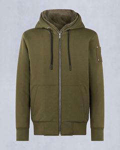 Sudadera con Capucha y Cremallera para Hombre, Color Verde Oliva, Corte Regular, Color Sólido, Estilo Casual, Felpa Francesa, 100% Algodón, Antiencogimiento, Personalizable OEM ODM - Product Image 1