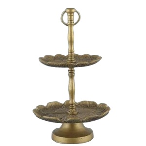 ฐานวางเค้กโบราณตกแต่งลายดอกไม้แบบหล่อ ง่ายต่อการพกพา เหมาะสำหรับใส่ผลไม้ คัพเค้ก จานเสิร์ฟ ราคาขายส่ง - Product Image 1