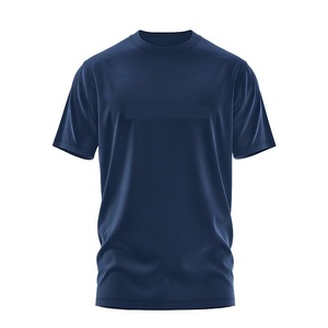 T-shirts en coton pour hommes en gros avec poche avant, logo personnalisé, t-shirts vierges unis, marque privée, OEM ODM, t-shirts en coton à col rond - Product Image 6